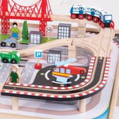 Bigjigs Rail Vláčkodráha city se stolem