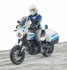 Bruder Bworld policejní motocykl ducati scrambler s jezdcem