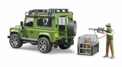 Bruder Land rover defender s figurkou myslivce