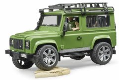 Bruder Land rover defender s figurkou myslivce