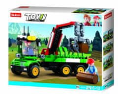 Sluban Town farma m38-b0778 traktor s přívěsem na klády