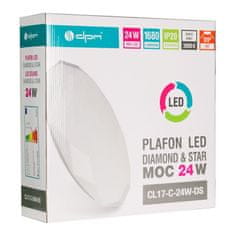 DPM Stropní LED svítidlo DPM Diamond&Star CL17-C-24W-DS, 24W, 1800lm, 3000K