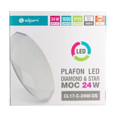 DPM Stropní LED svítidlo DPM Diamond&Star CL17-C-24W-DS, 24W, 1800lm, 3000K