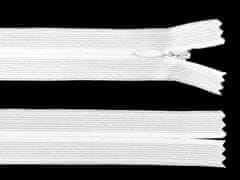 Kraftika 1ks bílá spirálový zip skrytý šíře 3 mm délka 65 cm