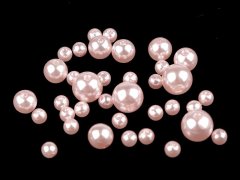 Kraftika 1box 49 světle růžové plastové imitace perly perly pohled