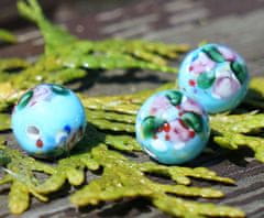 Kraftika Neprůhledné tyrkysová květina vinuté perle grace lampwork