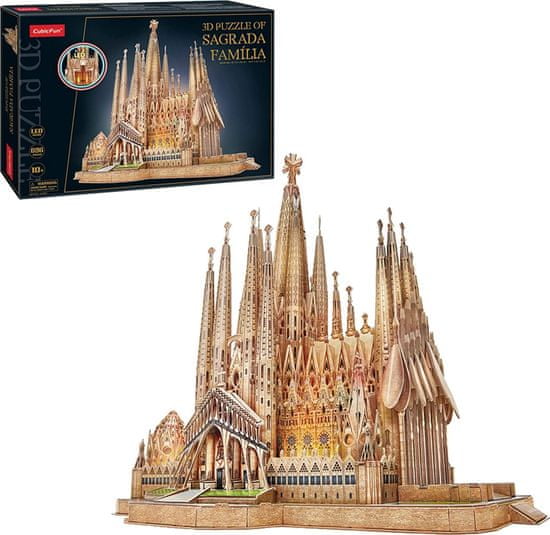 CubicFun Svítící 3D puzzle Sagrada Família 696 dílků