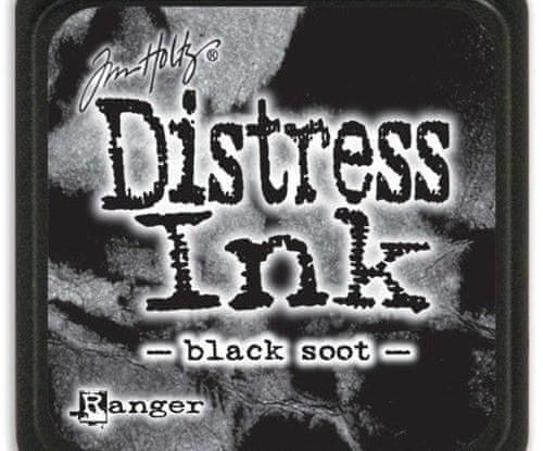 Kraftika Distress ink mini black soot, ranger, polštářky 3x3cm