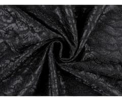 Kraftika 1m černá krajka podložená elastickým saténem, krajky, látky