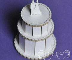 Kraftika Svatební dort s postavami 3d - kartonové výřezy