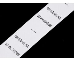 Kraftika 1návin (60c) bílá bavlna štítky - složení a prací symboly