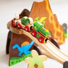 Bigjigs Rail Dřevěná vláčkodráha dinosauří