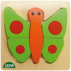 LENA Dřevěné puzzle motýl
