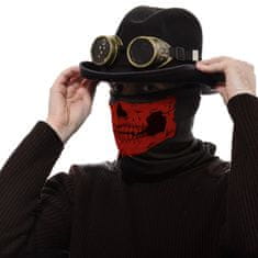 Northix Červená maska na kostru / šátek / šátek | Halloween - Skeleton Mask 