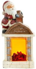 MAGIC HOME Santa s krbem, 9 LED, 3xAA, keramika, 27,50x19x51 cm