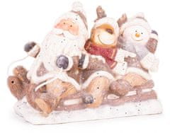 MAGIC HOME Santa, sob a sněhulák na saních, keramika