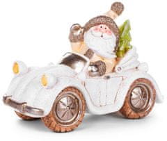 MAGIC HOME Santa v autě, keramika, 46,50x19,50x31,50 cm
