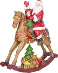 MAGIC HOME Santa s chlapečkem na koni, polyresin
