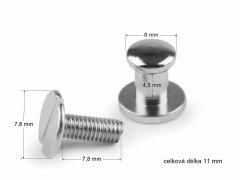 Kraftika 10pár (14mm) nikl sedlářský nýt šroubovací 6mm