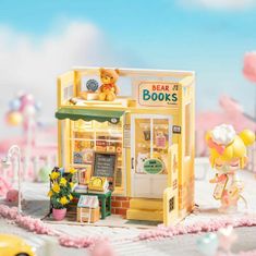 Robotime Miniatura domečku medvědí knihkupectví