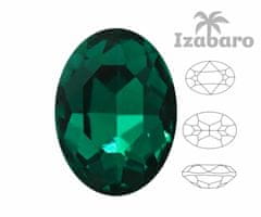 Izabaro 2ks crystal smaragdově zelená 205 oválný efektní