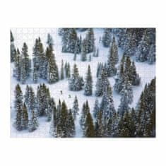 Galison Oboustranné puzzle sníh grey malin 500 dílků