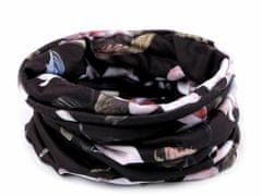 Kraftika 1 ks černá magnolia bezšvíková trubka bandana