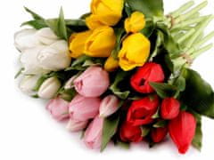 Kraftika 1bunch žlutá umělá tulipánová kytice, květiny