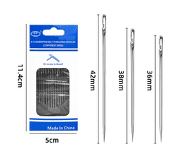 Kraftika Sada kovových jehel na šití, očko pro snadnější navlékání
