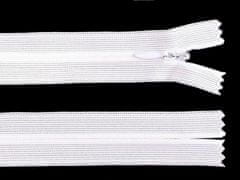 Kraftika 1ks bílá spirálový zip skrytý šíře 3 mm délka 30 cm