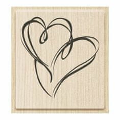 HEYDA Srdce - gumové razítko na dřevě (1ks), , svatba