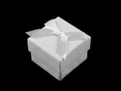 Kraftika 1ks bílá krabička s mašličkou 4x4 cm, krabičky na šperky