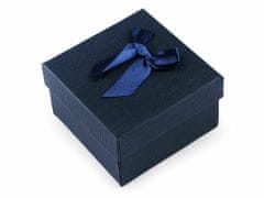 Kraftika 1ks 5 modrá tmavá krabička s mašličkou 9x9 cm