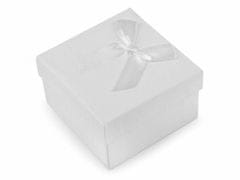Kraftika 1ks bílá přírodní krabička s mašličkou 9x9 cm