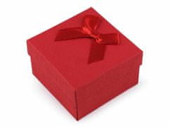 Kraftika 1ks červená krabička s mašličkou 9x9 cm