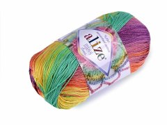 Kraftika 1ks (3304) mint oranžová pletací příze miss batik 50 g