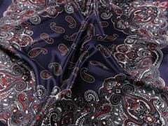 Kraftika 1ks černá saténový šátek paisley 60x60 cm