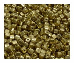 Kraftika 40 ks opaque metalic gold spacer cube beads česká skleněná