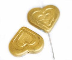 Kraftika 6 ks matte gold patina valentines svatební srdce v srdci