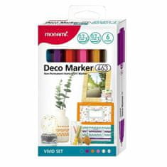 MONAMI Deco marker akrylové fixy sada 0,7mm (6ks) - syté