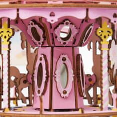 Robotime 3d skládačka hrací skříňky romantický kolotoč