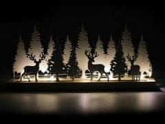Kraftika 1ks ílá dekorace zimní les svítící led, kovové, kovová