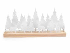 Kraftika 1ks ílá dekorace zimní les svítící led, kovové, kovová