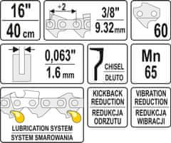 YATO Řetěz na motorovou pilu 16" 3/8"