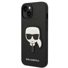 Karl Lagerfeld KLHCP14MSAPKHK hard silikonové pouzdro iPhone 14 PLUS 6.7" black Saffiano Karl`s Head Patch