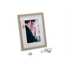 KPH Svatební dřevěný fotorámeček s aplikací WEDDING PORTRAIT 10x15 bílý