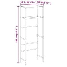 Vidaxl 2patrový úložný regál nad toaletu černý 53,5x28x143 cm železo