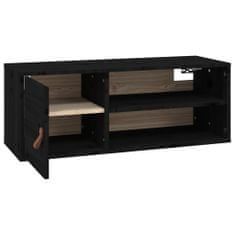 Greatstore Nástěnné skříňky 2 ks černé 80x30x30 cm masivní borové dřevo