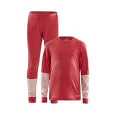 Craft Set Baselayer Junior červená s růžovou 158