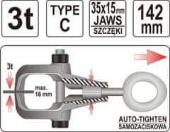 YATO Svěrka karosářská samosvorná k tahání typ C, 3t 142mm